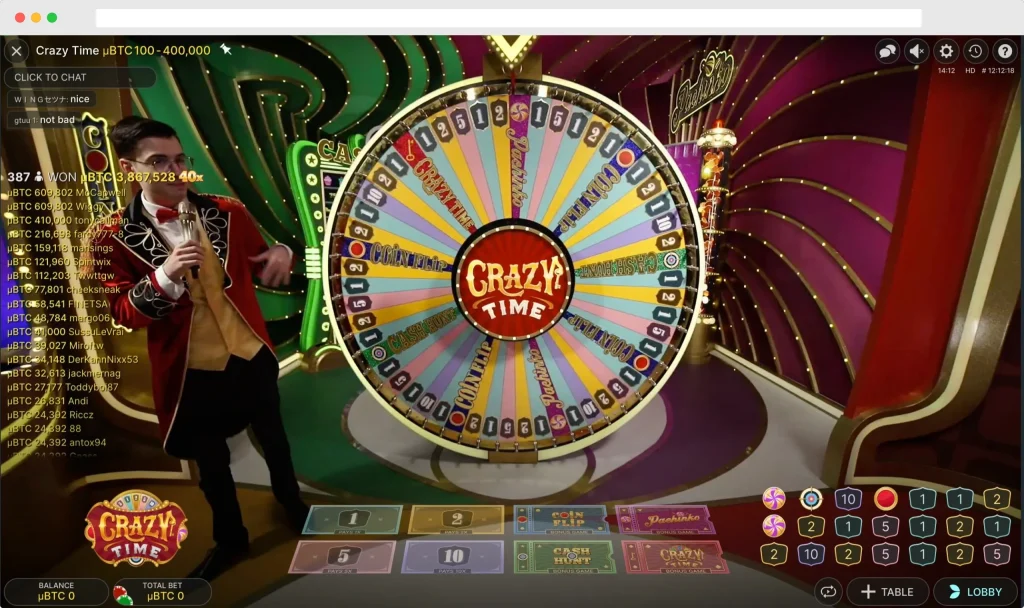 crazy time live casino login